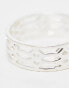 Фото #2 товара ASOS DESIGN band ring with cut out design in real silver plate