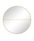 Фото #6 товара Gold Metal Framed 48" Wall Mirror - Oversized Circular Vanity Mirror