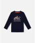 ფოტო #1 პროდუქტის Baby Boys Baby T-Shirt With Print Navy