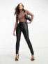 Фото #4 товара Pieces Petite high waisted coated leggings in black