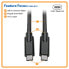 Фото #5 товара Tripp U420-010 USB-C Cable (M/M) - USB 3.2 - Gen 1 (5 Gbps) - Thunderbolt 3 Compatible - 10 ft. (3.05 m) - 3.05 m - USB C - USB C - USB 3.2 Gen 1 (3.1 Gen 1) - 5000 Mbit/s - Black