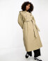 Mango oversized longline trench coat in beige