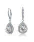 Фото #2 товара Sterling Silver white Gold Plated Pear Drop Cubic Zirconia Cluster Pear Leaver Back Earrings
