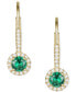 Фото #3 товара Lab-Created Emerald (3/8 ct. t.w.) & Lab-Created White Sapphire (1/6 ct. t.w.) Leverback Drop Earrings in 14k Gold-Plated Sterling Silver