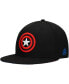 Фото #3 товара Men's Black Captain America Marvel 60th Anniversary Snapback Hat