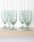 Chauncey Hobnail Handmade Glass Goblet, Set of 4