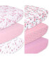 Фото #1 товара Pink Butterfly, Rose and Floral Fitted Crib Sheets for Girls, 6-Pack Set, Pink