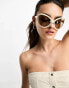 Фото #1 товара ASOS DESIGN extreme bug sunglasses in off white