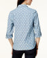 ფოტო #3 პროდუქტის Women's Cotton Printed Roll-Tab Utility Shirt