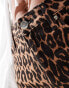 Miss Selfridge leopard print straight leg jean