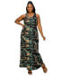 ფოტო #1 პროდუქტის Plus Size Camo Essential Sleeveless Maxi Dress