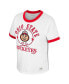 ფოტო #2 პროდუქტის Women's x Wrangler White Distressed Ohio State Buckeyes Freehand Ringer T-shirt