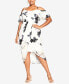 Фото #1 товара Plus Size Cream Floral Dress