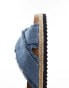 Фото #3 товара ASOS DESIGN Jessie flatform cross strap espadrille sandals in denim