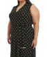 Plus Size Classic Dot Print Jersey Midi Dress Black/gins, 18W - фото #3