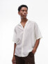 Topman short sleeve relaxed sheer shirt in cream