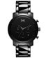 ფოტო #1 პროდუქტის Men's Chrono Ceramic Black Bracelet Watch, 45mm