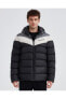 M Outerwear Colorblock Padded Jacket Erkek Siyah Mont S222069-001