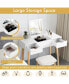 Фото #10 товара Vanity Table Set w/ Flip Top Mirror Drawers 9 Dividers Makeup Writing Desk