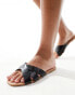 New Look Wide Fit cross strap sandal in black