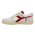 Diadora Magic Basket Low Suede Leather Lace Up Mens Grey, Red, White Sneakers C