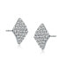 Фото #1 товара Sterling Silver White Gold Plated Cubic Zirconia Diamond Shape Earrings