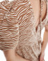 Wednesday's Girl zebra print midaxi smock dress in tan