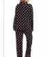 ფოტო #2 პროდუქტის Tobey Plus Button Down Modal Pajama Pant Set with Pink Contrast Trim