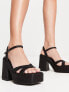 RAID Keiran platform sandals in textured black metallic - exclusive to ASOS