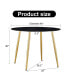 Фото #4 товара Modern Minimalist 40" Circular Dining Table, Faux Black Marble, Gold Legs