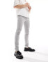 Фото #1 товара ASOS DESIGN wedding superskinny suit trouser in light grey birdseye texture