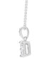 ფოტო #4 პროდუქტის Diamond Princess-Cut 18" Pendant Necklace (1/2 ct. t.w.) in 14k White Gold