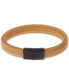 ფოტო #3 პროდუქტის Men's Braided Fiber Bracelet in Black Ion-Plated Stainless Steel