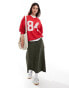 Фото #2 товара Cotton On classic graphic crew sweatshirt in red