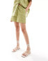 IIsla & Bird longer line broderie beach short in pine garden green