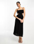 Pretty Lavish ruched cut-out midaxi dress in black