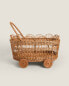 Scalloped rattan trolley