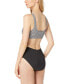 Фото #2 товара Women's Zip-Detail Striped-Top One-Piece Swimsuit