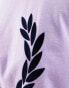 Fred Perry t-shirt in light purple with laurel wreath print