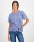 ფოტო #2 პროდუქტის Women's Striped Twist-Hem T-Shirt