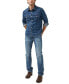 ფოტო #4 პროდუქტის Men's Shane Indigo Long-Sleeve Button-Up Denim Shirt