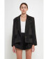 Women's One Button Satin Blazer