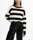 ფოტო #1 პროდუქტის Women's Round-Neck Striped Sweater