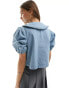 Фото #4 товара Miss Selfridge frill collar blouse in light blue wash