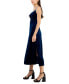 ფოტო #6 პროდუქტის Petite Cowl-Neck Sleeveless Midi Velvet Dress