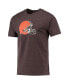 ფოტო #3 პროდუქტის Men's Charcoal, Brown Cleveland Browns Meter T-shirt and Shorts Sleep Set