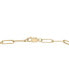 Фото #2 товара Diamond Bar Paperclip Link Bracelet (1/6 ct. t.w.) in 14k Gold-Plated Sterling Silver, Created for Macy's