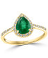 ფოტო #1 პროდუქტის EFFY® Emerald (7/8 ct. t.w.) & Diamond (1/6 ct. t.w.) Ring in 14k Gold (Also available in 14k White Gold)