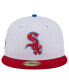 ფოტო #3 პროდუქტის Men's White, Red Chicago White Sox Undervisor 59FIFTY Fitted Hat