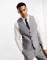 Фото #1 товара French Connection Prince of Wales check suit waistcoat in mid grey